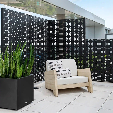 corten quadra privacy screen set
