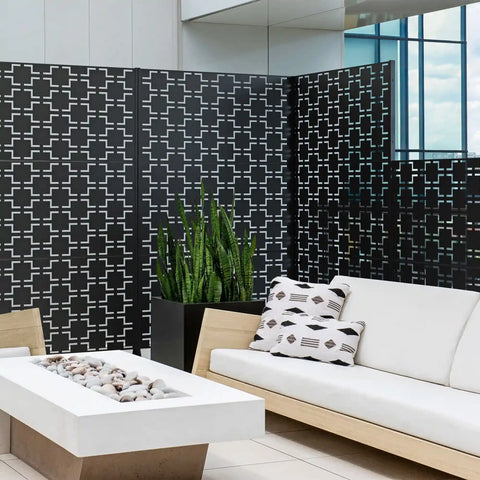 corten quadra privacy screen set
