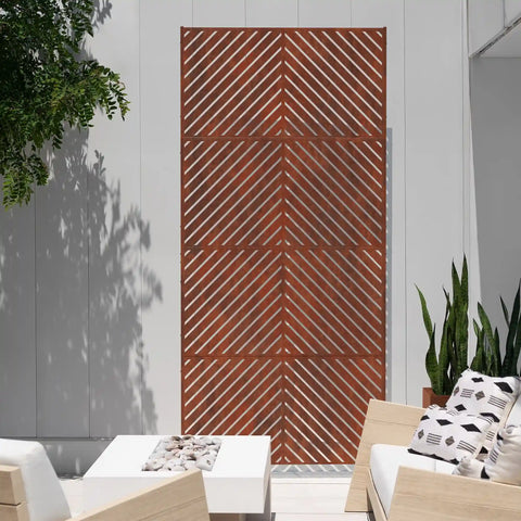 corten arrow privacy screen set