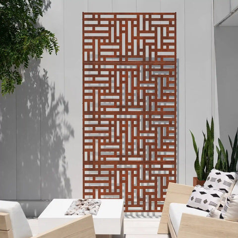 corten blocks privacy screen set