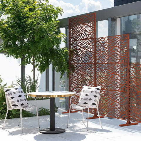 corten flowleaf privacy screen set