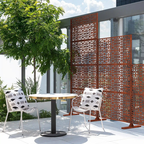 corten parilla privacy screen set