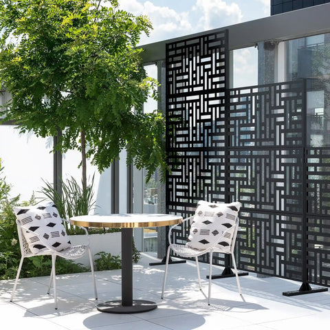 corten blocks privacy screen set
