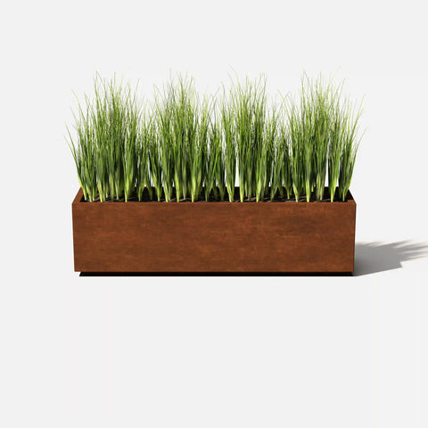corten long box planter