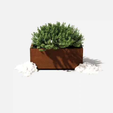 corten long box planter