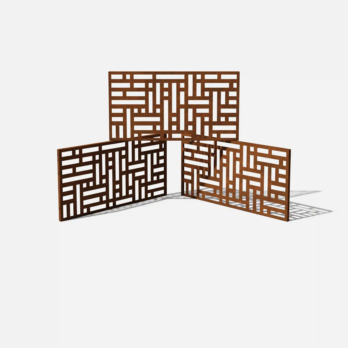 corten blocks privacy screen set