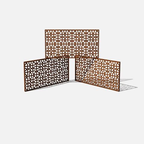 corten parilla privacy screen set