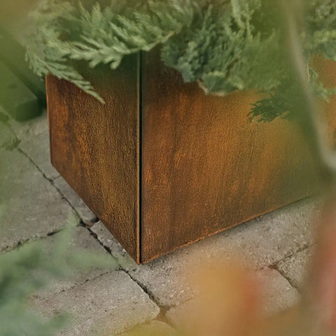 corten long box planter